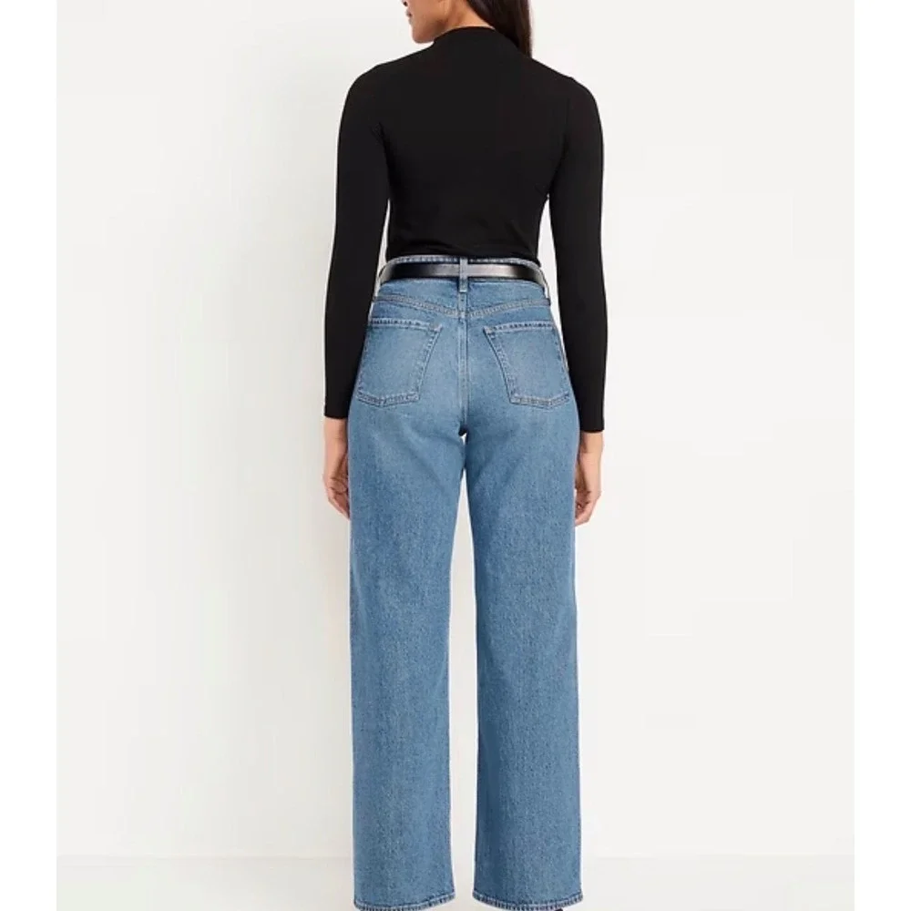 Old Navy Curvy Extra High-Waisted‎ Sky-Hi Wide-Leg Jeans Size 10 Petite NWT